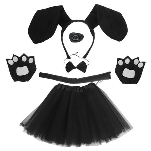 DECOMELODY 1Satz Cosplay Hundeohr Stirnband mit Tutu Rock Falscher und Handschuhen Tierkostümzubehör für Halloween Karneval und Fotografie von DECOMELODY