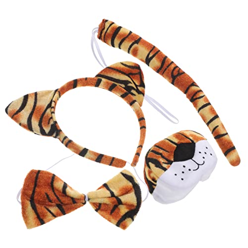 DECOMELODY 1Satz Tigerset für Teiliges Kostümset mit Kopfband Fliege für Halloween Dress Up Partys und Cosplay Bequemes Material für Stundenlangen Spielspaß DECOMELODY 1Satz Tigerset für Teiliges Kostümset mit Kopfband Fliege für Halloween Dress Up Partys und Cosplay Bequemes Material für Stundenlangen Spielspaß von DECOMELODY