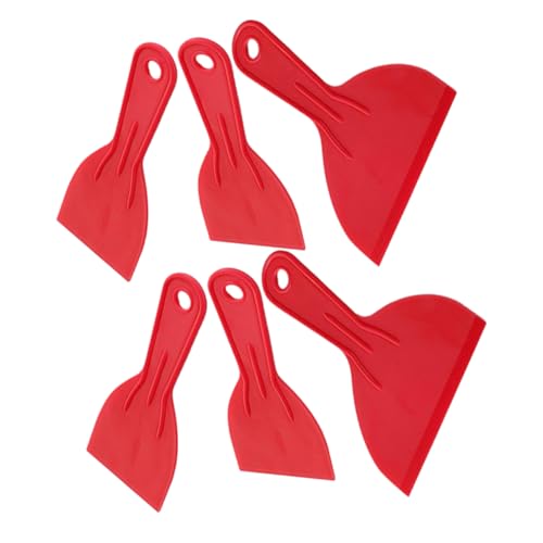DECOMELODY 2 Sätze Farbschaberwerkzeug Küchenreiniger Entferner Reinigung des Schaberwerkzeugs Spachtel Schaber Schaberwerkzeuge Schaber Zum Reinigen Entfernung Klein Haushalt Rot Plastik von DECOMELODY