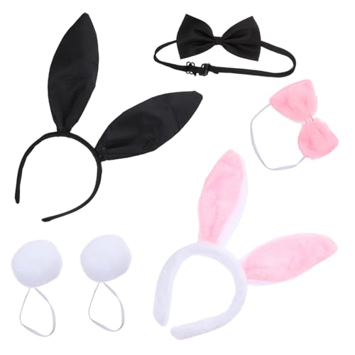 DECOMELODY 2 Sätze Hasenohren Haarreif mit Plüsch und Fliege Leichtes Cosplay Kostüm Zubehör für Karneval Party Ostern Erwachsene Mädchen Buntes Bunny Accessoire DECOMELODY 2 Sätze Hasenohren Haarreif mit Plüsch und Fliege Leichtes Cosplay Kostüm Zubehör für Karneval Party Ostern Erwachsene Mädchen Buntes Bunny Accessoire von DECOMELODY