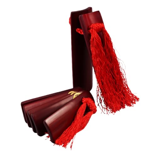 DECOMELODY 2 Stück Allegro Clapper aus Langlebigem Holz Traditionelles Chinesisches Musikinstrument für Bühnenauftritte und Sprachförderung Teiliges mit Großem und Kleinem Klangbrett Rot DECOMELODY 2 Stück Allegro Clapper aus Langlebigem Holz Traditionelles Chinesisches Musikinstrument für Bühnenauftritte und Sprachförderung Teiliges mit Großem und Kleinem Klangbrett Rot von DECOMELODY