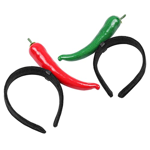 DECOMELODY 2 Stück Haar Hoops Kinder Stirnband mit Chili Lustige Foto Requisite für Partys Langlebiges Cartoon Haarband für Mädchen von DECOMELODY
