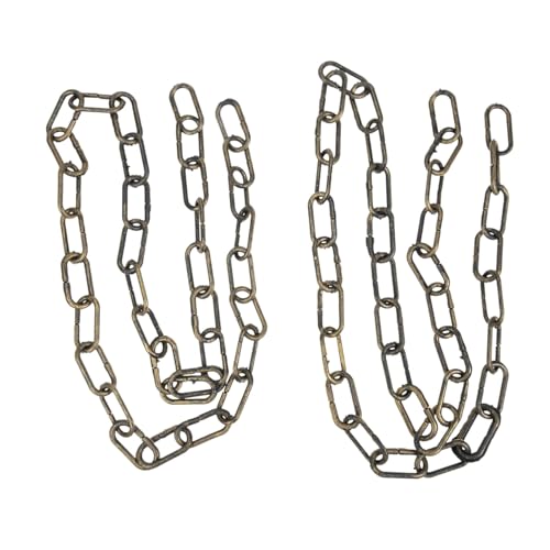 DECOMELODY 2 Stück Halloween Deko Realistische Rostige Eisenkette Schwarz Gold Halloween Requisit Gruselige Dekoration für Party Fotorequisit Cosplay Fetters DECOMELODY 2 Stück Halloween Deko Realistische Rostige Eisenkette Schwarz Gold Halloween Requisit Gruselige Dekoration für Party Fotorequisit Cosplay Fetters von DECOMELODY