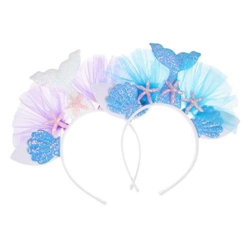 DECOMELODY 2 Stück Halloween Haarreif Meerjungfrau Haarband Perlen Haarschmuck Damen Leicht Bunt für Karneval Party DECOMELODY 2 Stück Halloween Haarreif Meerjungfrau Haarband Perlen Haarschmuck Damen Leicht Bunt für Karneval Party von DECOMELODY