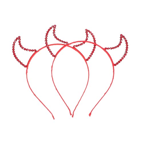 DECOMELODY 2 Stück Halloween Teufelshörner Haarreif mit Roten Strasssteinen Glitzernder Stirnband Kopfschmuck für Karneval Fasching Cosplay und Halloween Kostümparty DECOMELODY 2 Stück Halloween Teufelshörner Haarreif mit Roten Strasssteinen Glitzernder Stirnband Kopfschmuck für Karneval Fasching Cosplay und Halloween Kostümparty von DECOMELODY
