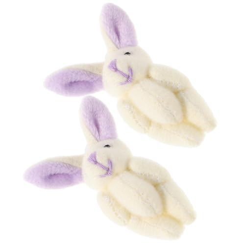 DECOMELODY 2 Stück Kleine Gelenk Kaninchen Plüschtiere mit Beweglichen Teilen Kuschelmaterial Niedliche Mini Hasen Dekorieren für Ostern Geburtstage Hochzeitstorten von DECOMELODY