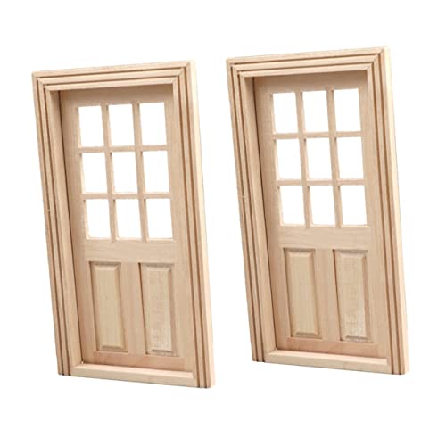 DECOMELODY 2 Stück Puppenhaustür Mini-möbelstütze Wohnkultur Winziges Möbelholz Mini-türdekor Kleine Tür Für Winzige Möbel Mini Möbel Kleines Türzubehör Holztür Miniatur Hölzern Khaki von DECOMELODY