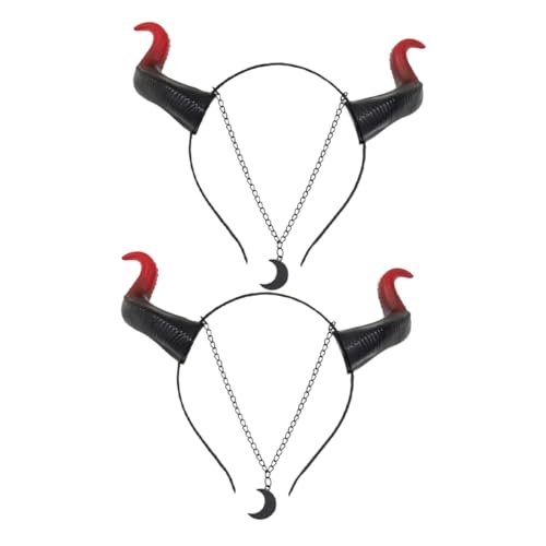 DECOMELODY 2 Stück Teiliges Ox Horn Stirnband mit Rot Schwarzem Design Leichtes Kunststoff Cosplay Haarband Passend für Halloween Party und Kostümzubehör DECOMELODY 2 Stück Teiliges Ox Horn Stirnband mit Rot Schwarzem Design Leichtes Kunststoff Cosplay Haarband Passend für Halloween Party und Kostümzubehör von DECOMELODY