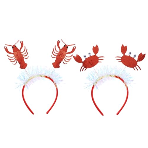 DECOMELODY 2 Stück Teiliges Party Haarschmuck mit Lustigem Hummer und Stirnband Kostümzubehör für Karneval Fasching und Festival Feiern von DECOMELODY