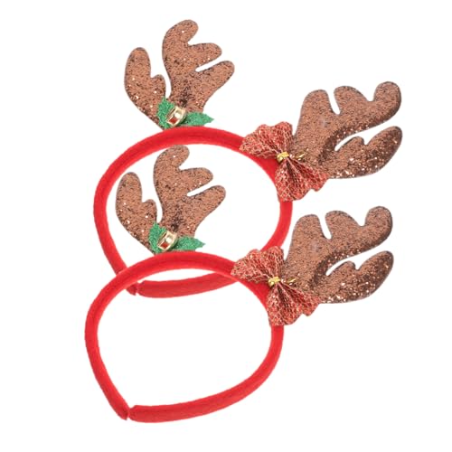 DECOMELODY 2 Stück Weihnachtlicher Rentier Haarreif Damen Teilig Glitzernde Geweih Haarschmuck Leichtes Party Accessoire für Festliche Kostüme und Weihnachtsfeiern von DECOMELODY