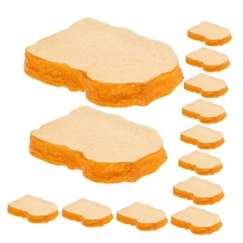 DECOMELODY 20 Stück Teiliges Realistische Brotscheiben Figurine Künstliche Toast Simulation Detailgetreue Falsche Brotscheiben für Dekoration Fotografie Miniatur Sammler Vielseitige Küchen von DECOMELODY