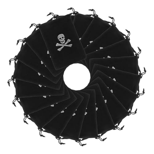 DECOMELODY Große Piratentaschen Mit Totenkopfmuster Und Kordelzug Für Halloween-partygeschenke Kinderleckereien Reiseaufbewahrung von DECOMELODY