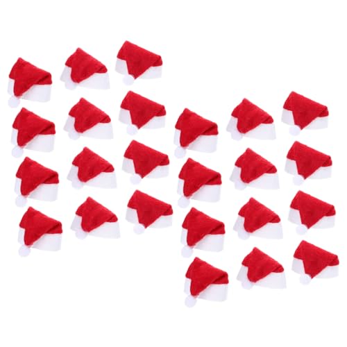 DECOMELODY 24 Stück Teiliges Mini Weihnachtsmützen für Candy Deko Wiederverwendbare Lollipop Santa Claus Caps in Rot Weiß Kleine Weihnachtsmützen für Festliche Tisch und Geschenkdekoration von DECOMELODY