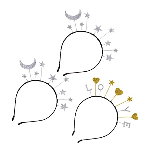 DECOMELODY 3 Stück Glitzer Stirnbänder mit Mond Stern und Herz Dekorative Haaraccessoires für Partys und Besondere Anlässe DECOMELODY 3 Stück Glitzer Stirnbänder mit Mond Stern und Herz Dekorative Haaraccessoires für Partys und Besondere Anlässe von DECOMELODY