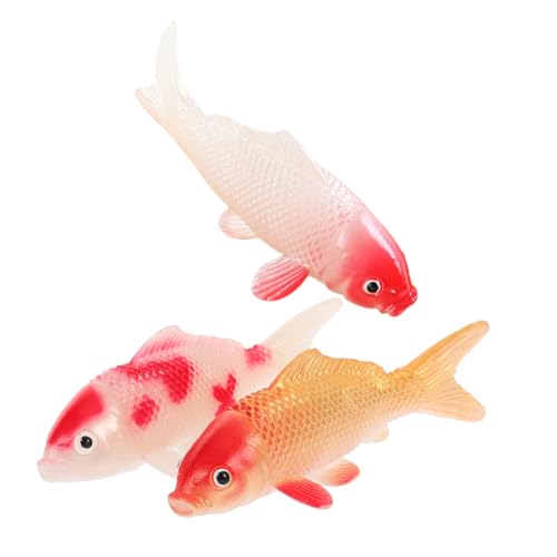 DECOMELODY 3 Stück Simulation Eines Koi- Goldfischspielzeug Für Aquarien Simulierter Gefälschter Plastikfisch Sinnesspielzeug Realistischer Fisch PVC von DECOMELODY