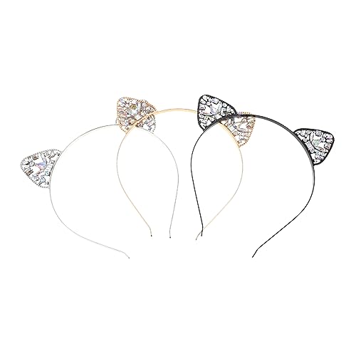 DECOMELODY 3 Stück Teiliges Katzenohren Haarreif aus Kristallrhinstein Leichtes und Hautfreundliches Stirnband für Mädchen Modischer Haarschmuck für Party und Alltag DECOMELODY 3 Stück Teiliges Katzenohren Haarreif aus Kristallrhinstein Leichtes und Hautfreundliches Stirnband für Mädchen Modischer Haarschmuck für Party und Alltag von DECOMELODY