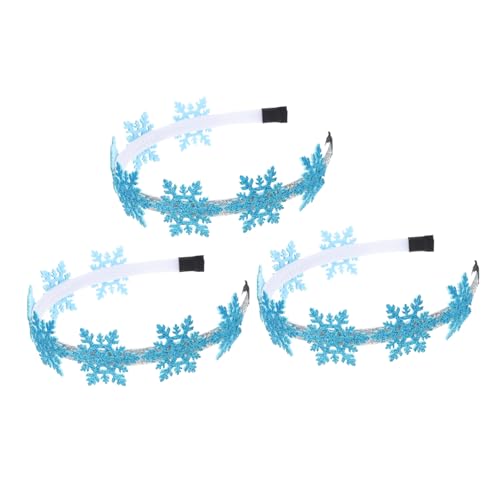 DECOMELODY 3 Stücke Teiliges Weihnachts Schneeflocken Haarband Festliches Xmas Haar Accessoire Rutschfester Haarschmuck mit Kreativen Schneeflocken Geeignet für Weihnachtsfeiern und Festliche von DECOMELODY
