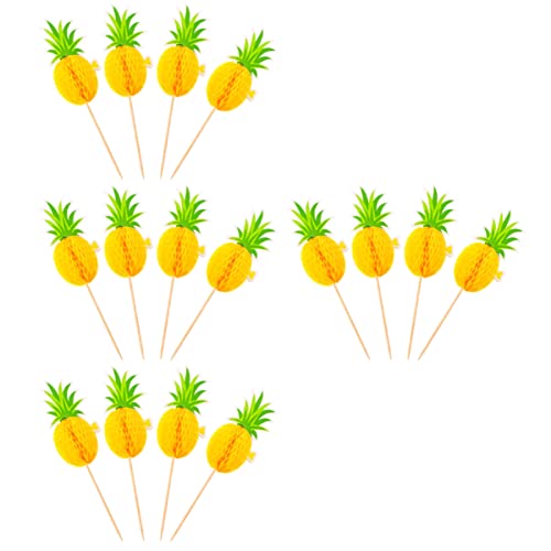DECOMELODY 30 Stück Flamingo-kuchen-einsatz Kuchendeckel Tortenaufsätze Für Geburtstage Tortenverzierung Zum Geburtstag Party Tropische Cupcake-topper Feier Gemeinschaft Tiki Du Papier Yellow von DECOMELODY