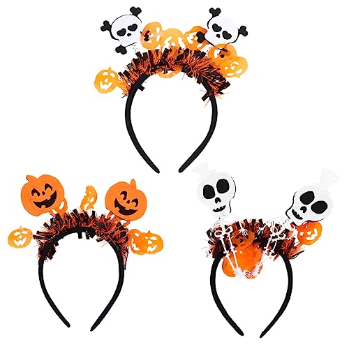 DECOMELODY 3Stücke Halloween Haarband Kürbis Skeletkopf Skelettdesign Cosplay Haarschmuck für Erwachsene Dekoration für Halloween Partys DECOMELODY 3Stücke Halloween Haarband Kürbis Skeletkopf Skelettdesign Cosplay Haarschmuck für Erwachsene Dekoration für Halloween Partys von DECOMELODY