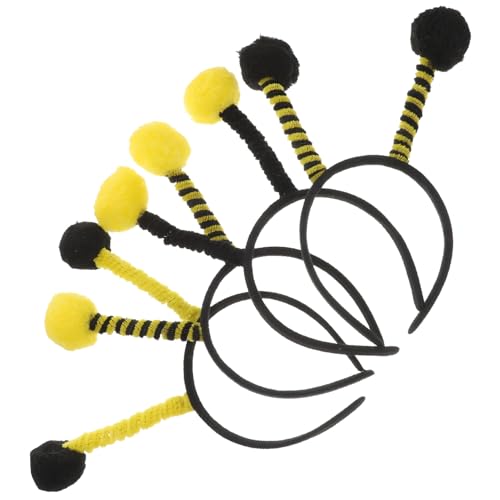 DECOMELODY 4 Stück Bienen Haarreif Teiliges mit Lustigen Fühlern Verstellbar Leichte Party Haarschmuck für Karneval Kostüm Geburtstagsfeier Geeignet für Erwachsene von DECOMELODY