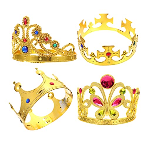 DECOMELODY 4 Stück Kinderhaarschmuck Teiliges Strass Diadem Krone Haarreif Party Cosplay Accessoire für Mädchen Geburtstag Bühnenauftritt von DECOMELODY