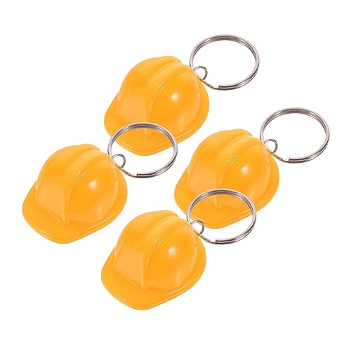DECOMELODY 4 Stück Mini Bauhelm Schlüsselanhänger Teiliges Gelbes Bag Charm Dekoration für Handtaschen Rucksäcke und Schlüssel für Bauprojekte und Partys von DECOMELODY