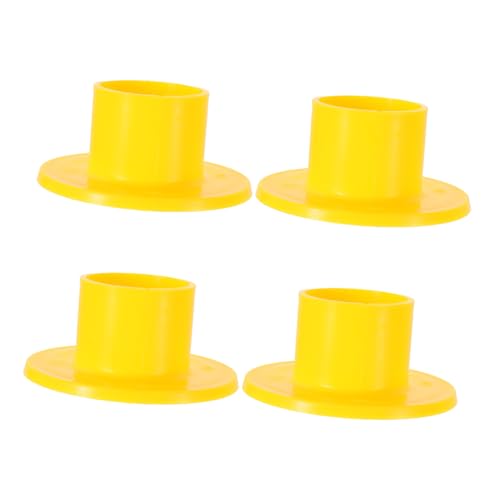 DECOMELODY 4 Stück Paradies -Plastikbasis Spielplatz Outdoor Plattenhalter aus Kunststoff Outdoor-Spielgeräte für Fußschutz aus Kunststoff Kunststoffrohrschutz Yellow von DECOMELODY
