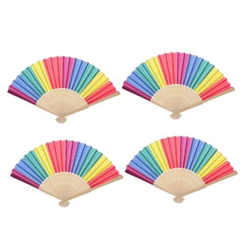DECOMELODY 4 Stück Teiliges Faltbares Handfächer Bunte Regenbogenfarben Sicherer Materialmix für Tanz Fotorequisiten Dekoration Hochzeit und Bühnenauftritte DECOMELODY 4 Stück Teiliges Faltbares Handfächer Bunte Regenbogenfarben Sicherer Materialmix für Tanz Fotorequisiten Dekoration Hochzeit und Bühnenauftritte von DECOMELODY