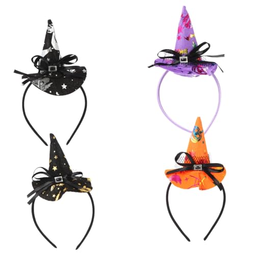 DECOMELODY 4 Stück Teiliges Halloween Hexen Haarreif Leichtes Flexibles Stirnband mit Hochwertiger Verarbeitung Komfortabel für Damen für Kostüm und Maskenpartys Sichere und Langlebige von DECOMELODY