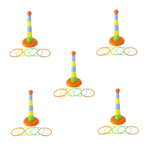 DECOMELODY 5 Sätze Ringwurfspiel Pädagogisches Bunte Ringe Leichtes Langlebiges Material Fördert Hand Auge Koordination Konzentration und Geschicklichkeit für Drinnen und Zufällige Farbe von DECOMELODY