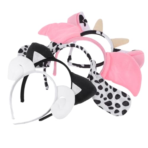 DECOMELODY 5 Stück Teiliges Plüsch Haarreifen Cartoon Tierkopf Stirnband Haardekor für Halloween Karneval Kostüm Party Zubehör von DECOMELODY