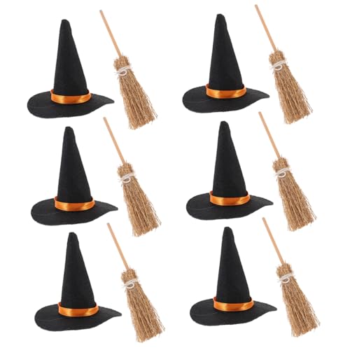 DECOMELODY 6 Satz Teiliges Mini Hexenhut Besen Set aus Filz Halloween DIY Bastelset Kleine Zauberhüte für Dekoration Handliche Langlebige Halloween Accessoires für Kreative Festgestaltung DECOMELODY 6 Satz Teiliges Mini Hexenhut Besen Set aus Filz Halloween DIY Bastelset Kleine Zauberhüte für Dekoration Handliche Langlebige Halloween Accessoires für Kreative Festgestaltung von DECOMELODY