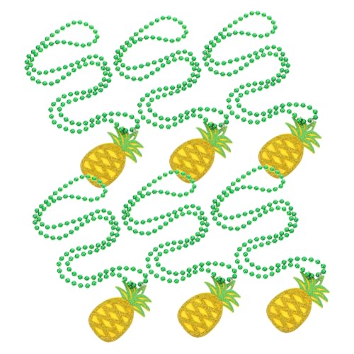 DECOMELODY 6 Stück Hawaiianische Party-halskette Tropische Geburtstagsdekorationen Babyparty -party -gefälligkeiten Aloha-partydekorationen Ananas-halskette Sommerschmuck Plastik von DECOMELODY