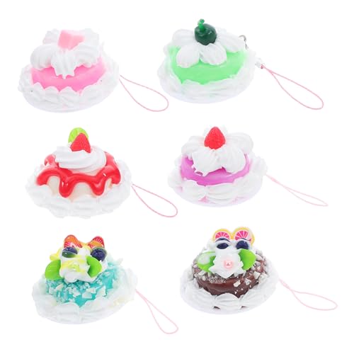 DECOMELODY 6 Stück Kleiner Kuchenanhänger Kuchen-modell Gefälschtes Essen Faux-gebäck-display Falsches Brot Dessert-simulationsmodell Gefälschter Kuchen Gefälschtes Gebäck Pvc von DECOMELODY