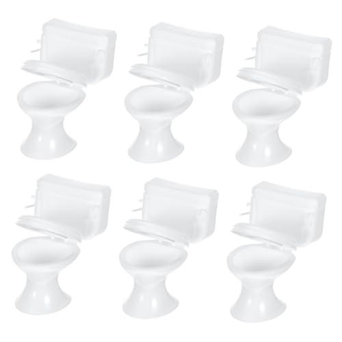 DECOMELODY 6 Stück Puppenhaus-Badezimmer-Accessoires Puppenhaus Toilette Kleines Toilettenspielzeug Miniaturspielzeug Für Puppe Mini-spieltoilette Zubehör Weiß Plastik DECOMELODY 6 Stück Puppenhaus-Badezimmer-Accessoires Puppenhaus Toilette Kleines Toilettenspielzeug Miniaturspielzeug Für Puppe Mini-spieltoilette Zubehör Weiß Plastik von DECOMELODY