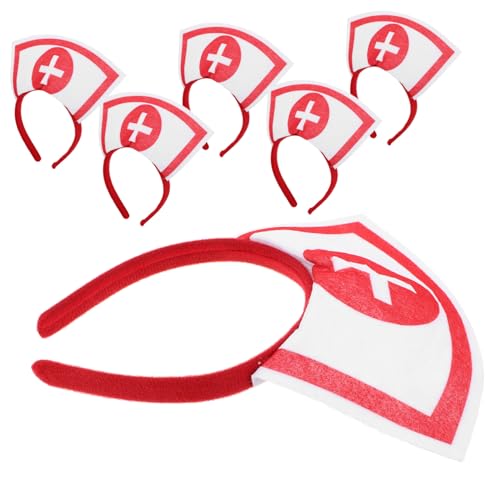 DECOMELODY 6 Stück Teiliges Halloween Kostüm Haarreif Krankenschwester mit Kreuzdesign Cosplay Haarreifen für Party Fasching Karneval und Verkleidung von DECOMELODY