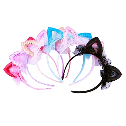 DECOMELODY 6 Stück Teiliges Spitzen Haarreif mit Pailletten Katzenohren Süße Mesh Party Haarschmuck für Mädchen Verstellbar Bequem für Karneval Halloween und Festliche Anlässe DECOMELODY 6 Stück Teiliges Spitzen Haarreif mit Pailletten Katzenohren Süße Mesh Party Haarschmuck für Mädchen Verstellbar Bequem für Karneval Halloween und Festliche Anlässe von DECOMELODY