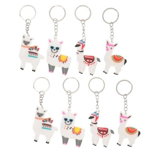 DECOMELODY 8 Stück Alpaka Schlüsselanhänger Teiliges Kawaii Cartoon Schlüsselanhänger Anhänger aus Langlebigem PVC Niedliches für Taschenanhänger und Partydekoration von DECOMELODY
