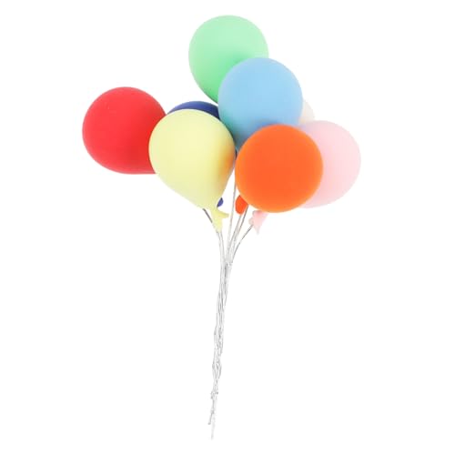 DECOMELODY 8 Stück Mini-Luftballons aus Ton Geburtstag Rosa Ornament schmücken winzig Blau Mini-Ballondekoration puppenhaus ballon dekore Mini-Tonballon- Kuchendekoration Mini-Hausballon von DECOMELODY