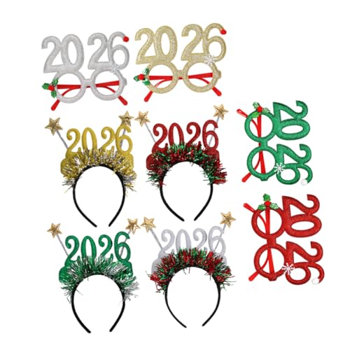DECOMELODY 8 Stück Neujahrsbrille Stirnband Frohes Neues Jahr party-brille Silvester Brille Party Haarzubehör Glitzerndes Haarband Kunststoff DECOMELODY 8 Stück Neujahrsbrille Stirnband Frohes Neues Jahr party-brille Silvester Brille Party Haarzubehör Glitzerndes Haarband Kunststoff von DECOMELODY