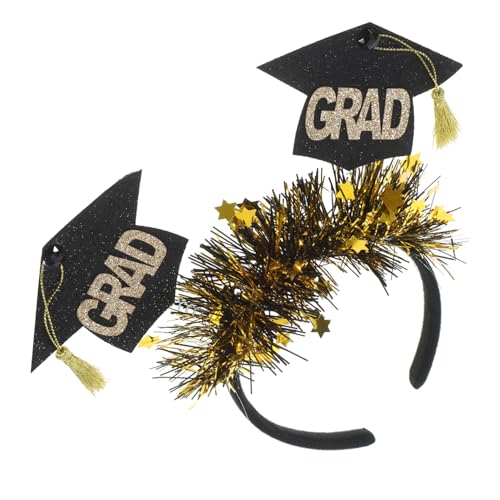 DECOMELODY Abschluss Hut Stirnband mit Goldenen Fransen Kopfschmuck Zubehör für Abschlussfeiern und Besondere Anlässe Party Haarschmuck Vielseitiges Accessoire für Einen Glamourösen Look von DECOMELODY