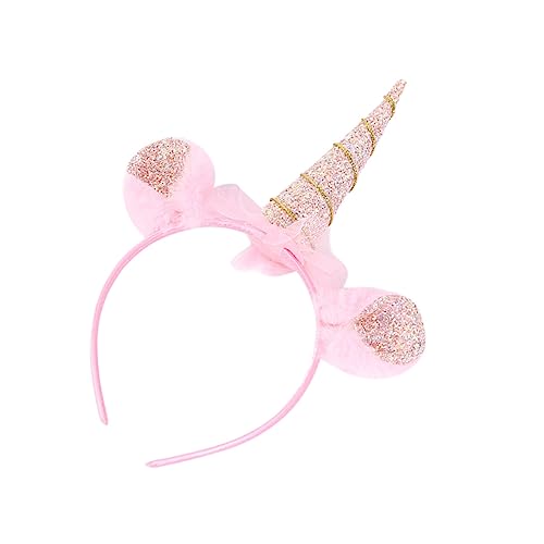 DECOMELODY Einhorn Haarreif Glitzerndes Stirnband für Geburtstag Party Dekoration Leichtes Kunststoff Material Niedlich für Mädchen Foto Requisiten von DECOMELODY