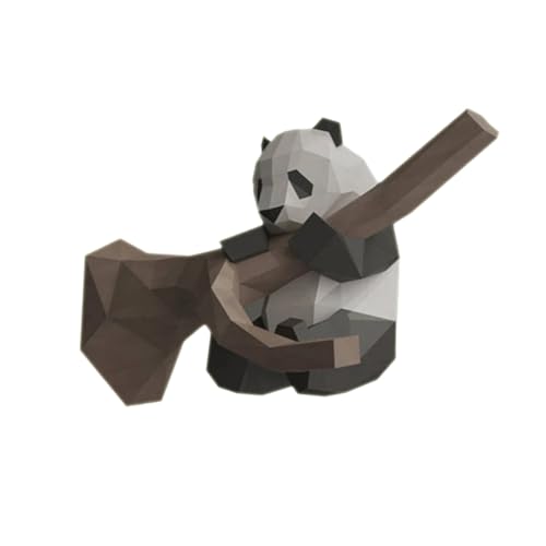 DECOMELODY Geometrisches Origami Panda Papiermodell Handgemachte DIY Dekoration Ornament Baum Design Ohne Schere Einfach Zusammenzubauen von DECOMELODY