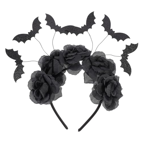 DECOMELODY Halloween Haarschmuck mit Schwarzer Rosen und Spinnen Dekoration Leichter Kopfschmuck für Damen Komfortables Stirnband Passend zu Halloween Kostüm und Cosplay von DECOMELODY