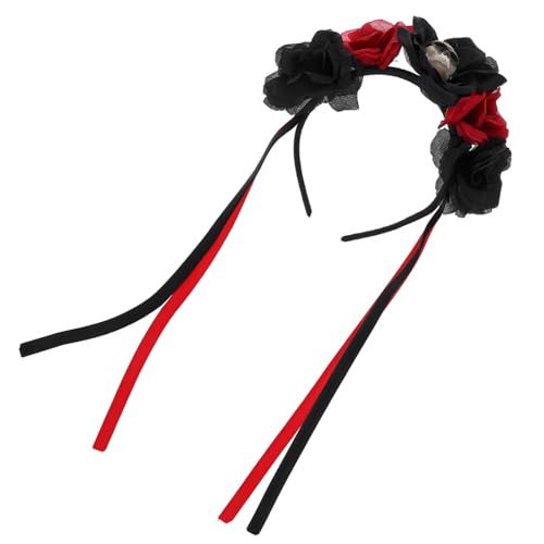 DECOMELODY Halloween Skull Stirnband mit Roten Rosen Day Of The Dead Haarschmuck für Damen Langlebiges Party Kopfschmuck für Halloween Kostüme und Make Up DECOMELODY Halloween Skull Stirnband mit Roten Rosen Day Of The Dead Haarschmuck für Damen Langlebiges Party Kopfschmuck für Halloween Kostüme und Make Up von DECOMELODY