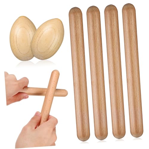 DECOMELODY Holz Percussion Instrumente Set Teilig mit Rhythmussticks und Egg Shakern Sichere Runde Enden Musikinstrument für Kleinkinder und Anfänger DECOMELODY Holz Percussion Instrumente Set Teilig mit Rhythmussticks und Egg Shakern Sichere Runde Enden Musikinstrument für Kleinkinder und Anfänger von DECOMELODY