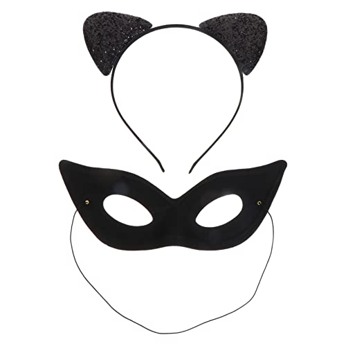 DECOMELODY Katzenohren Haarreif mit Augenmaske Damen Kostüm Party Accessoire für Themenfeste Cosplay Karneval Fasching Verkleidung DECOMELODY Katzenohren Haarreif mit Augenmaske Damen Kostüm Party Accessoire für Themenfeste Cosplay Karneval Fasching Verkleidung von DECOMELODY