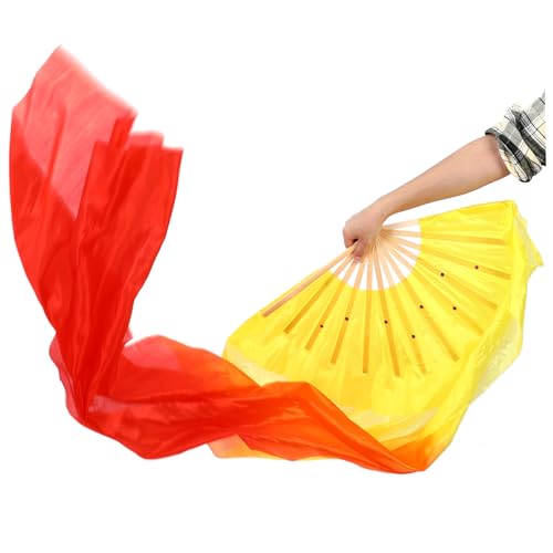 DECOMELODY Langer Bauchtanz Fächer Echtem Seidenstoff Handgefertigt mit Robustem Leichter und Eleganter Schleierfächer für Tanzperformance Party und Hochzeit Grüner Farbverlauf DECOMELODY Langer Bauchtanz Fächer Echtem Seidenstoff Handgefertigt mit Robustem Leichter und Eleganter Schleierfächer für Tanzperformance Party und Hochzeit Grüner Farbverlauf von DECOMELODY