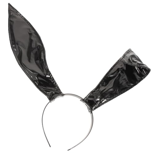 DECOMELODY Leder Haarschmuck mit Kaninchenohren Süßes Bunny Stirnband für Damen Vielseitige Cosplay Accessoires für Partys und Ostern von DECOMELODY