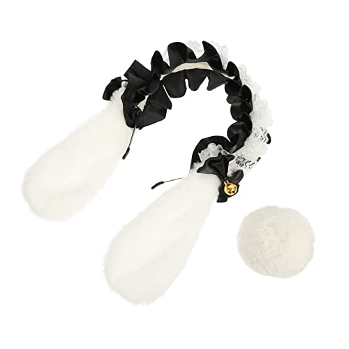 DECOMELODY Lolita Lolita Spitze Kaninchen Ohren Haarreif Set Teiliges Cosplay Kostümzubehör mit Plüsch Kaninchenschwanz Weiß und Schwarz Einzigartiges Karneval Party Accessoire DECOMELODY Lolita Lolita Spitze Kaninchen Ohren Haarreif Set Teiliges Cosplay Kostümzubehör mit Plüsch Kaninchenschwanz Weiß und Schwarz Einzigartiges Karneval Party Accessoire von DECOMELODY